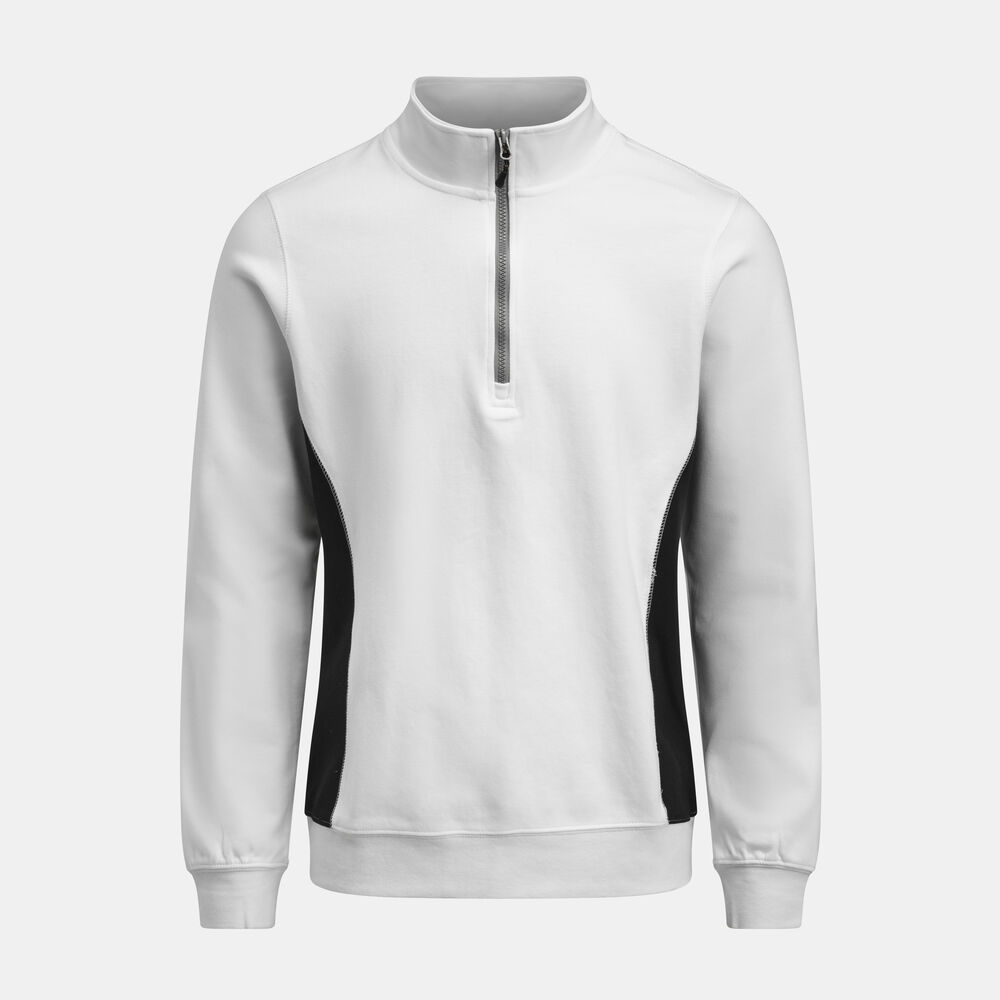 5401 Sweatshirt 1/2-zip vit/svart XXS